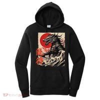 Japan Samurai Warrior Dragon Great Wave Ukiyo-e Art Kanji Women's Hoodie thumb 0