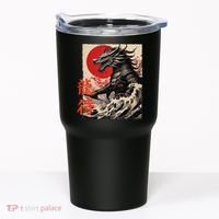 Japan Samurai Warrior Dragon Great Wave Ukiyo-e Art Kanji Tumbler thumb 0