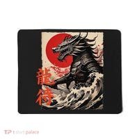 Japan Samurai Warrior Dragon Great Wave Ukiyo-e Art Kanji Mousepad thumb 0