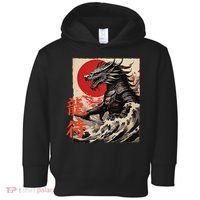 Japan Samurai Warrior Dragon Great Wave Ukiyo-e Art Kanji Toddler Hoodie thumb 0