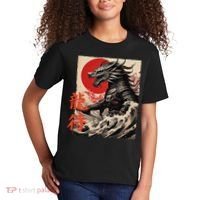 Japan Samurai Warrior Dragon Great Wave Ukiyo-e Art Kanji Kids T-Shirt thumb 2