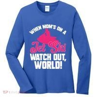 Jet Skiing When Mom’S On A Jet Ski Watch Out Mother’S Day Gift Women's Long Sleeve Shirt thumb 0