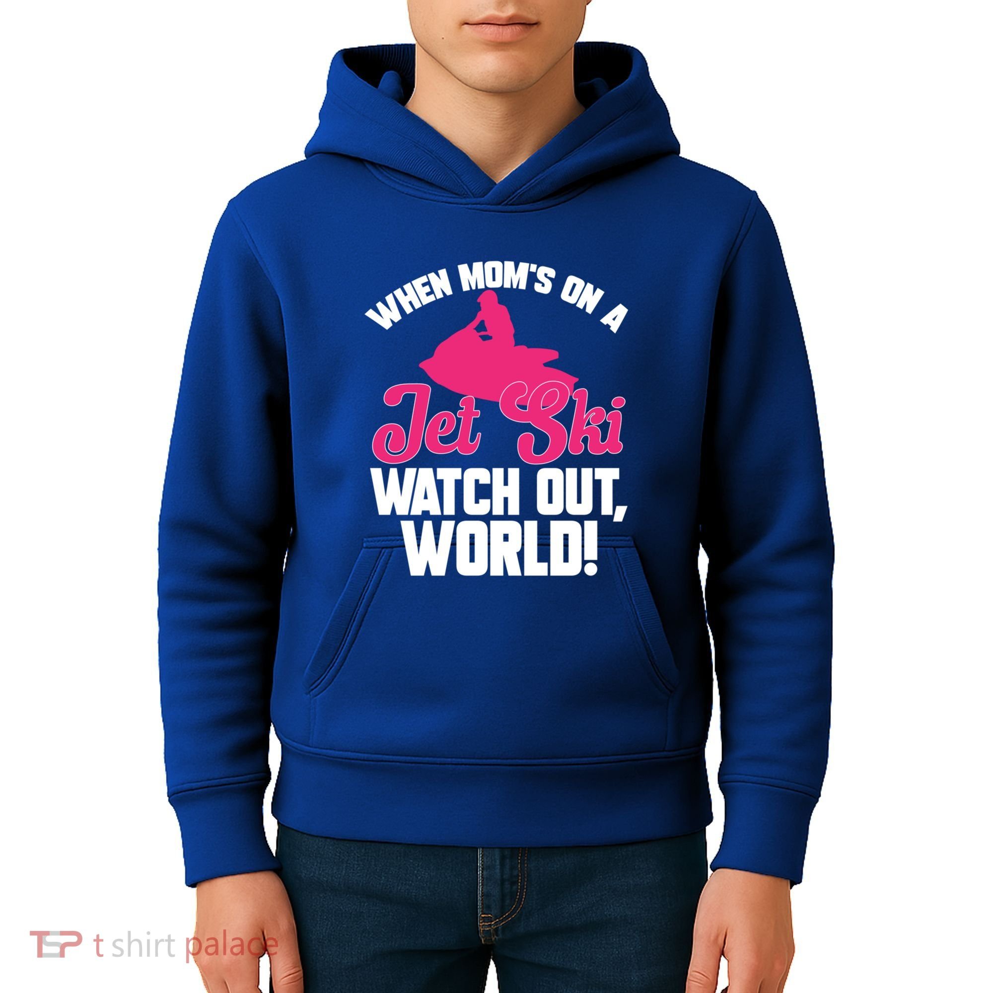 Jet Skiing When Mom’S On A Jet Ski Watch Out Mother’S Day Gift Kids Hoodie