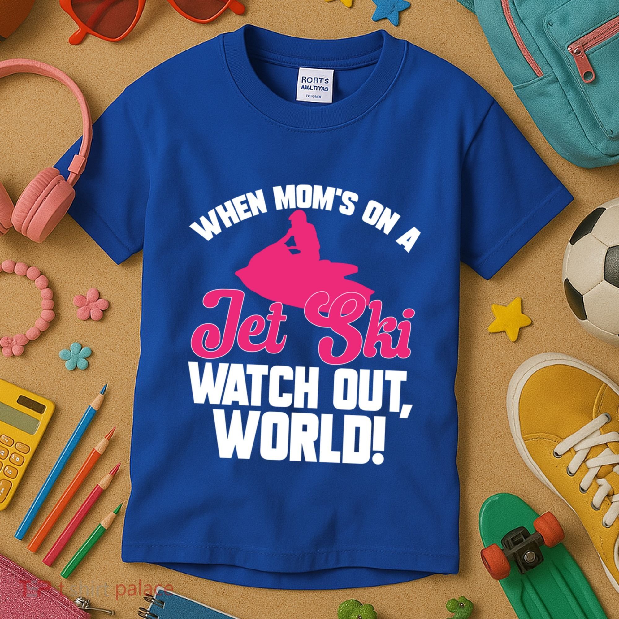 Jet Skiing When Mom’S On A Jet Ski Watch Out Mother’S Day Gift Kids T-Shirt