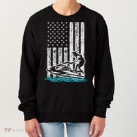 Jet Skiing Water Ski Athletic Usa American Flag Gift Women's Sweatshirt thumb 0