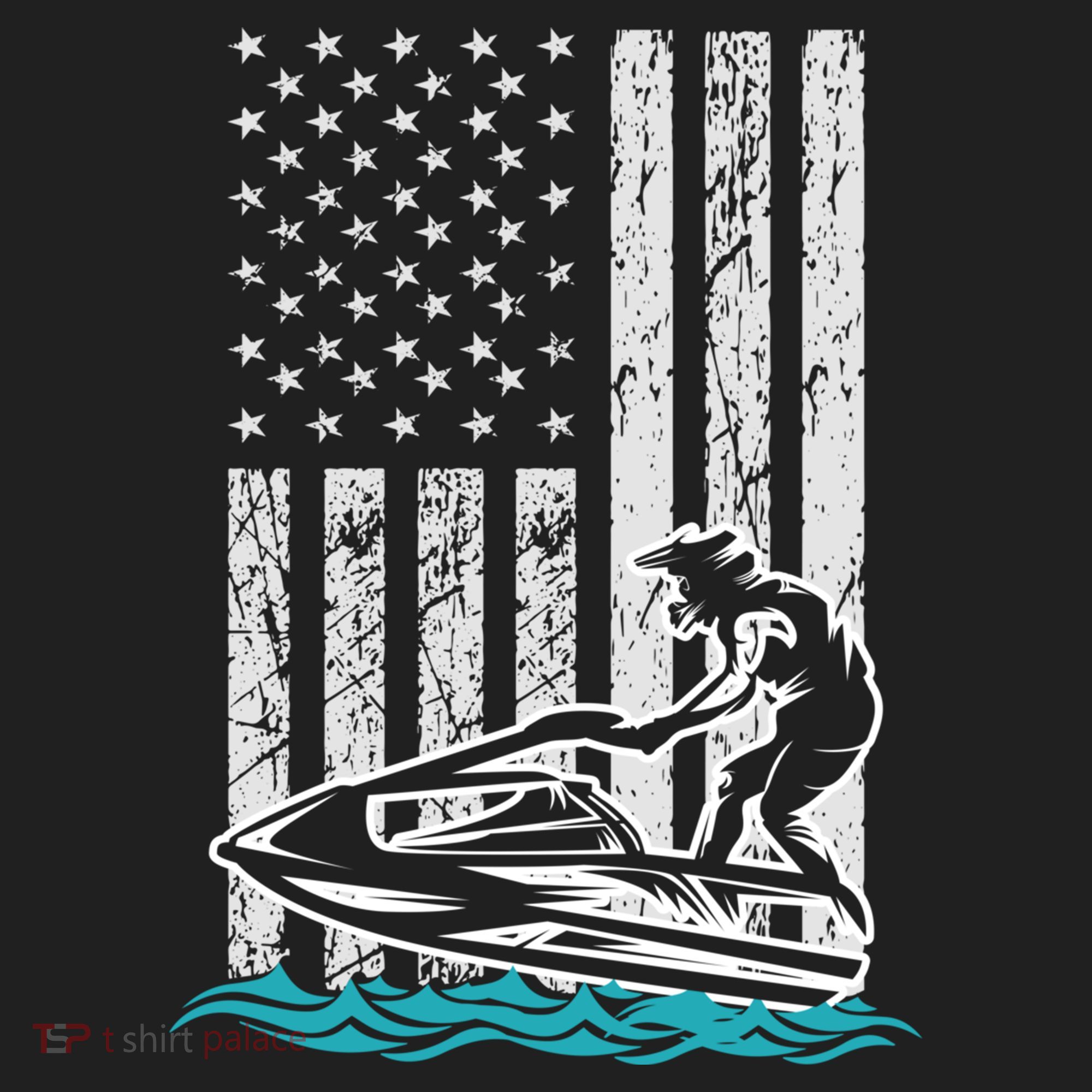 Jet Skiing Water Ski Athletic Usa American Flag Gift Beanie