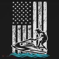 Jet Skiing Water Ski Athletic Usa American Flag Gift Women's Hoodie thumb 2