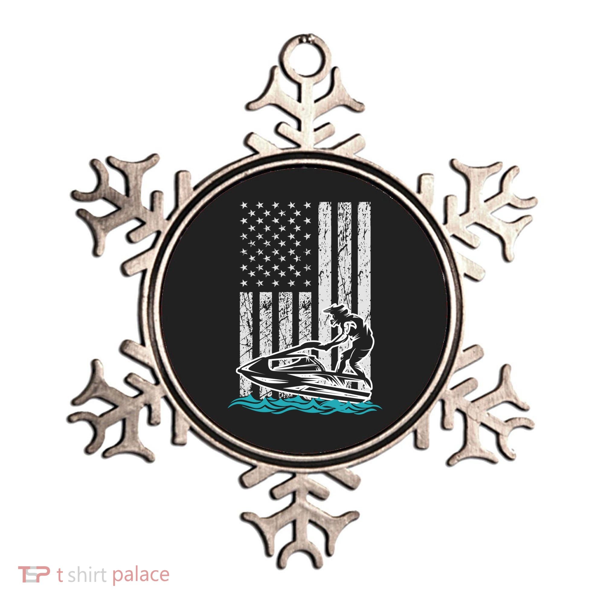 Jet Skiing Water Ski Athletic Usa American Flag Gift Ornament