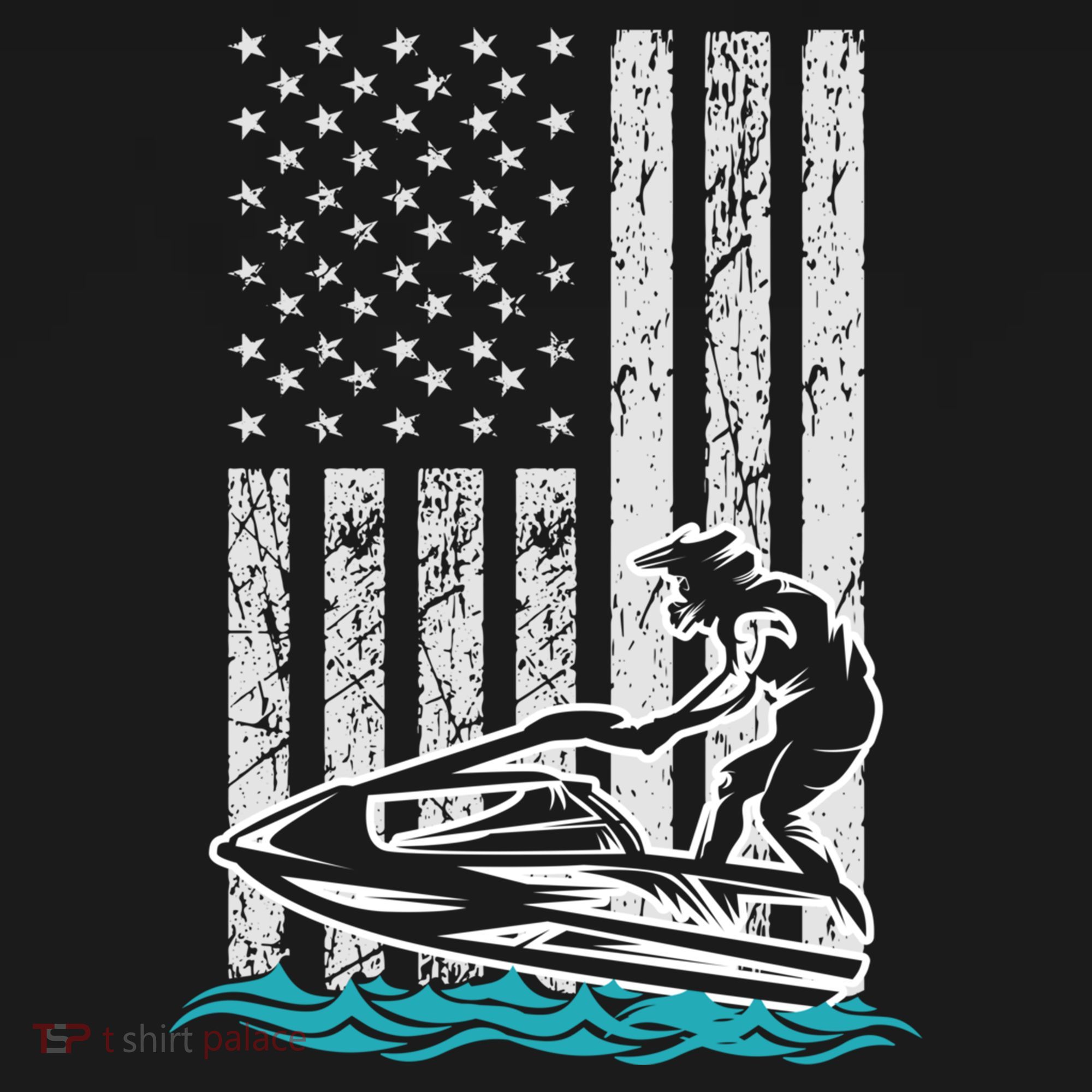 Jet Skiing Water Ski Athletic Usa American Flag Gift Ornament