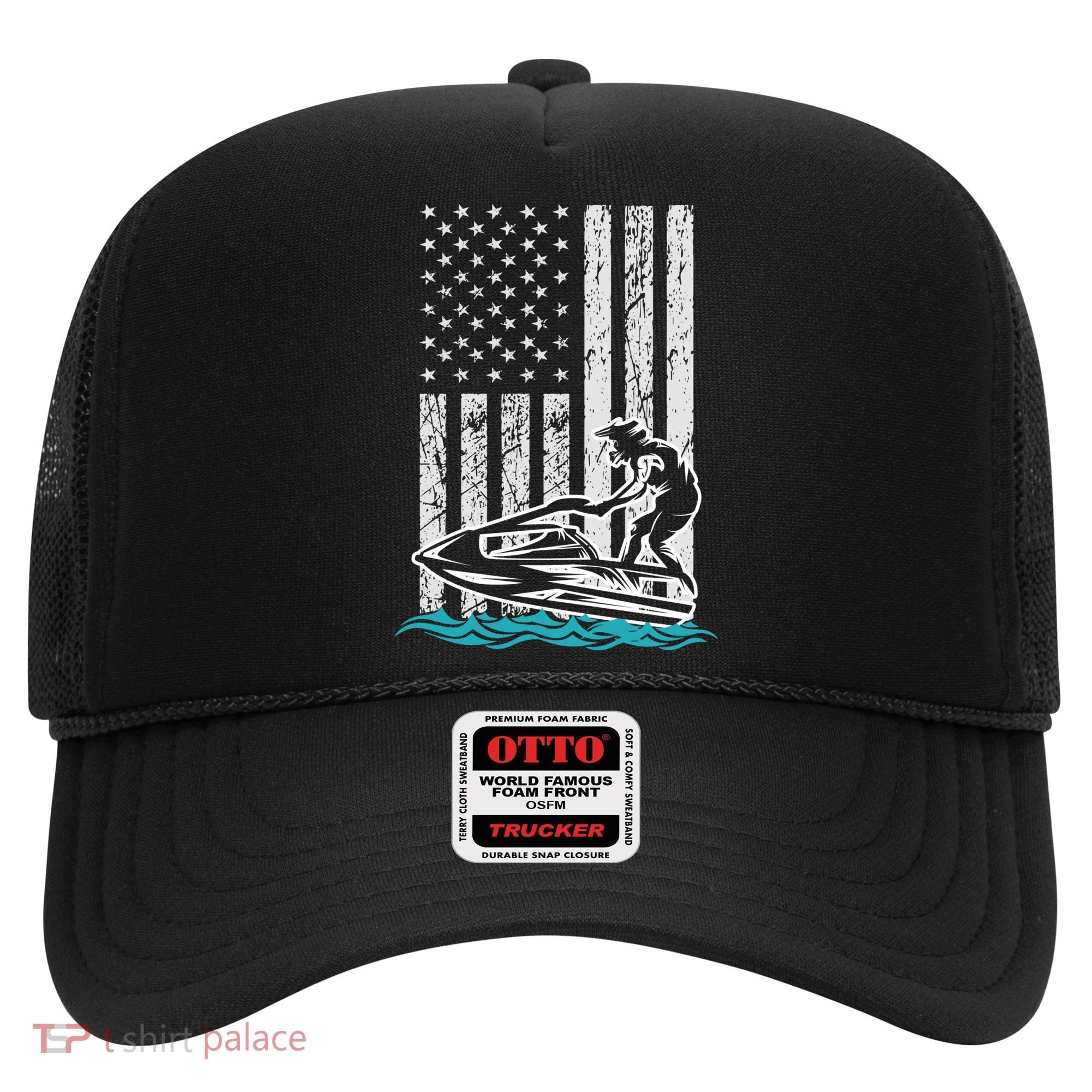 Jet Skiing Water Ski Athletic Usa American Flag Gift Hat