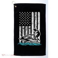 Jet Skiing Water Ski Athletic Usa American Flag Gift Golf Towel thumb 0