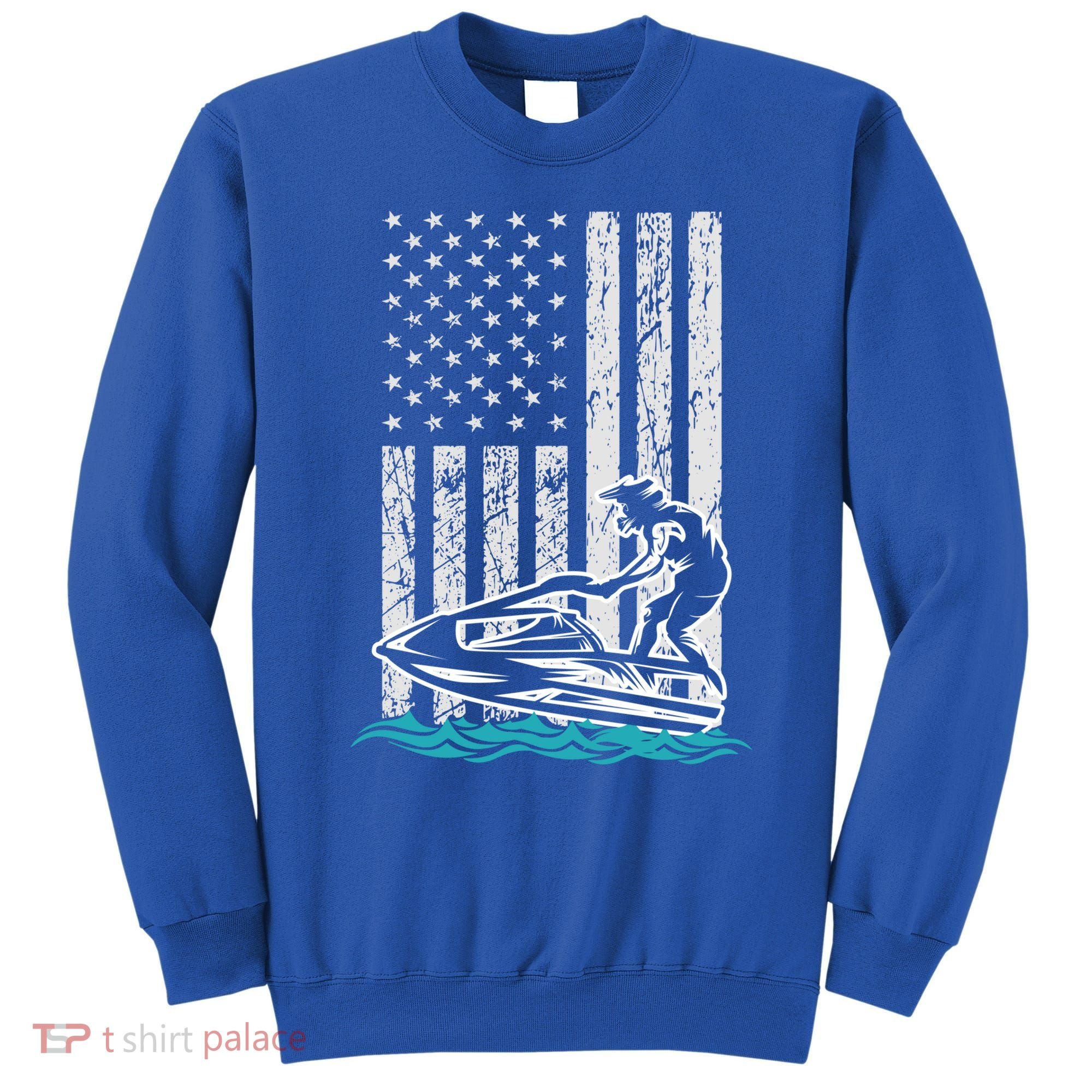 Jet Skiing Water Ski Athletic Usa American Flag Gift Sweatshirt