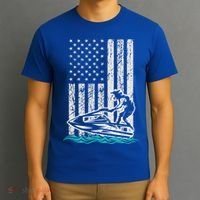 Jet Skiing Water Ski Athletic Usa American Flag Gift T-Shirt thumb 3