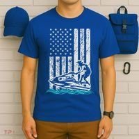 Jet Skiing Water Ski Athletic Usa American Flag Gift T-Shirt thumb 6