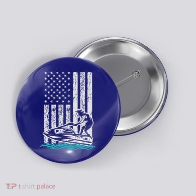 Jet Skiing Water Ski Athletic Usa American Flag Gift Button