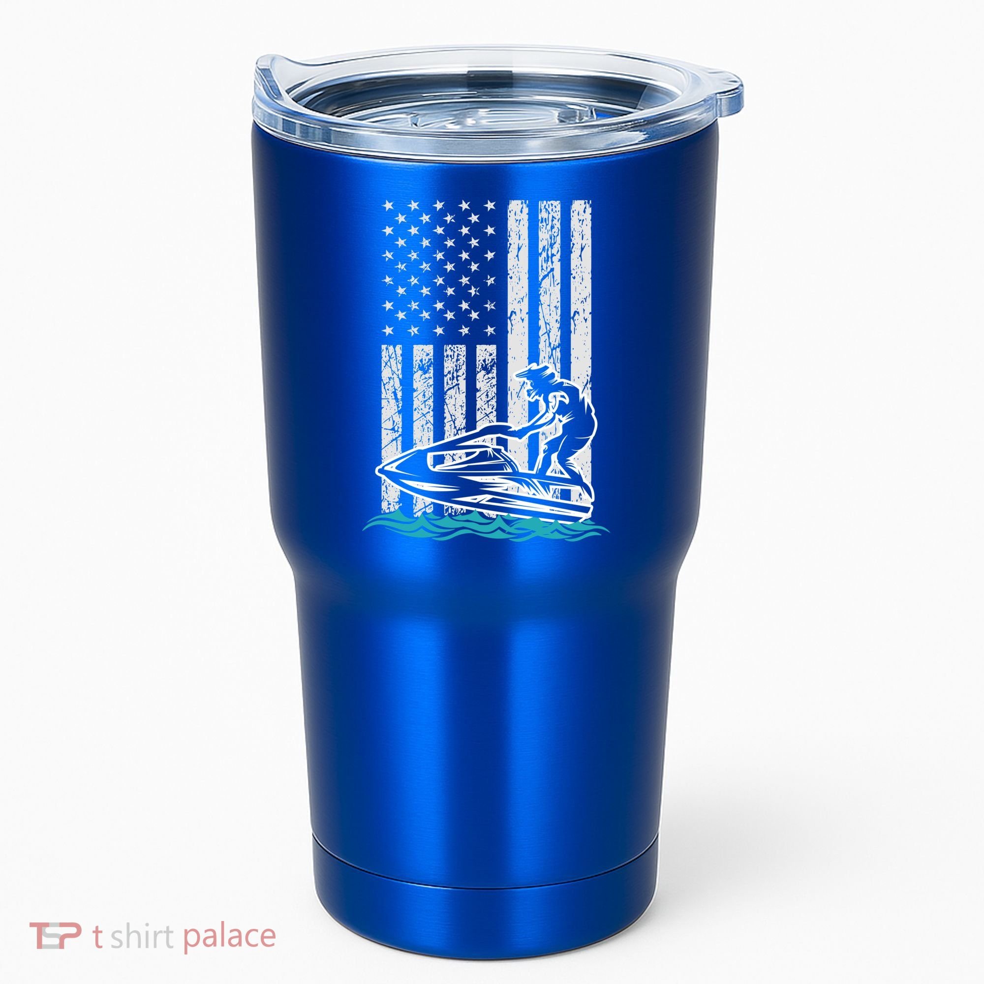Jet Skiing Water Ski Athletic Usa American Flag Gift Tumbler