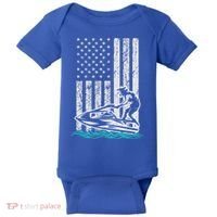 Jet Skiing Water Ski Athletic Usa American Flag Gift Baby Bodysuit thumb 0