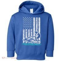 Jet Skiing Water Ski Athletic Usa American Flag Gift Toddler Hoodie thumb 0