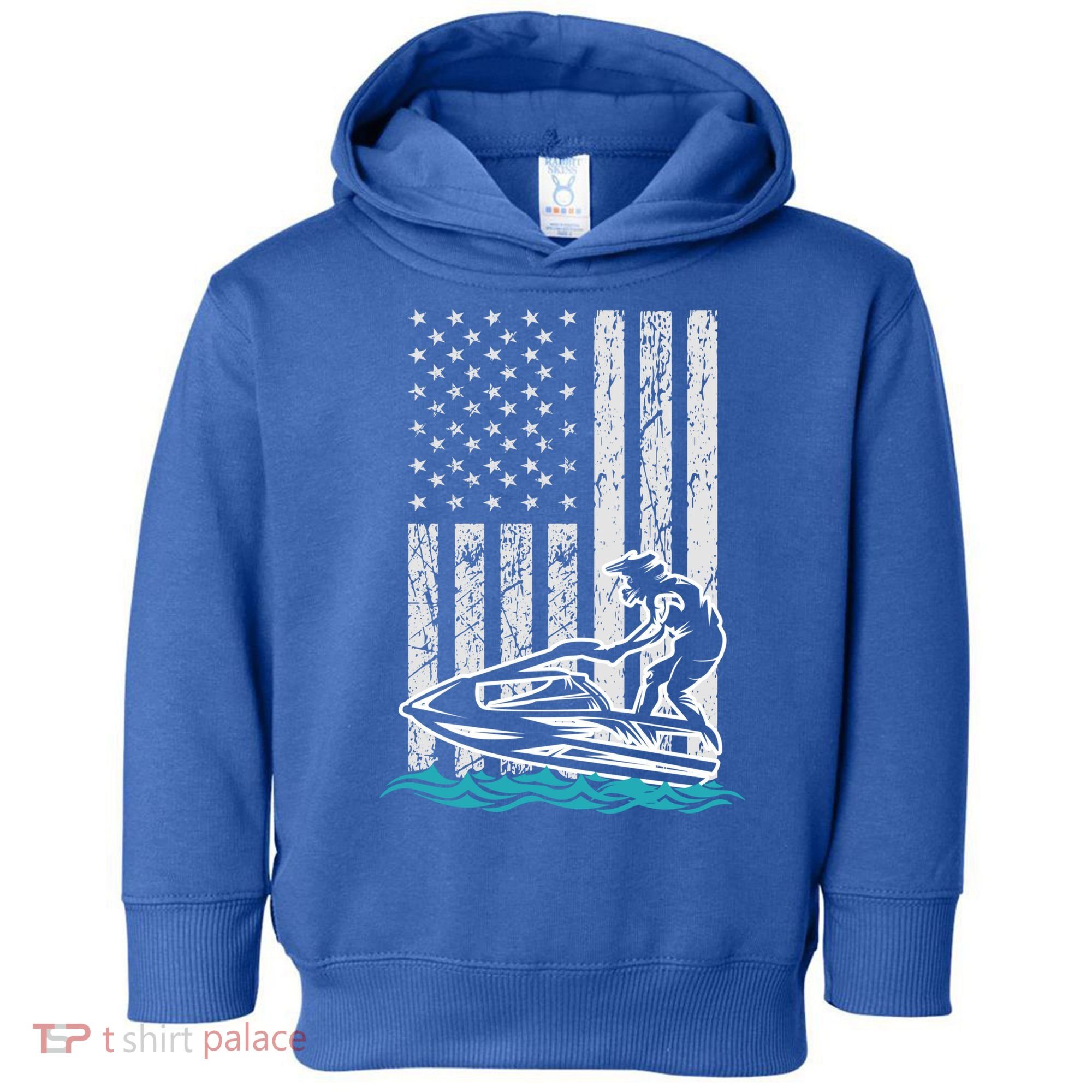 Jet Skiing Water Ski Athletic Usa American Flag Gift Toddler Hoodie