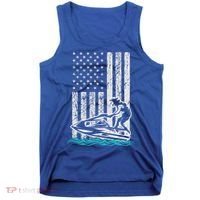 Jet Skiing Water Ski Athletic Usa American Flag Gift Tank Top thumb 0