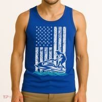 Jet Skiing Water Ski Athletic Usa American Flag Gift Tank Top thumb 3