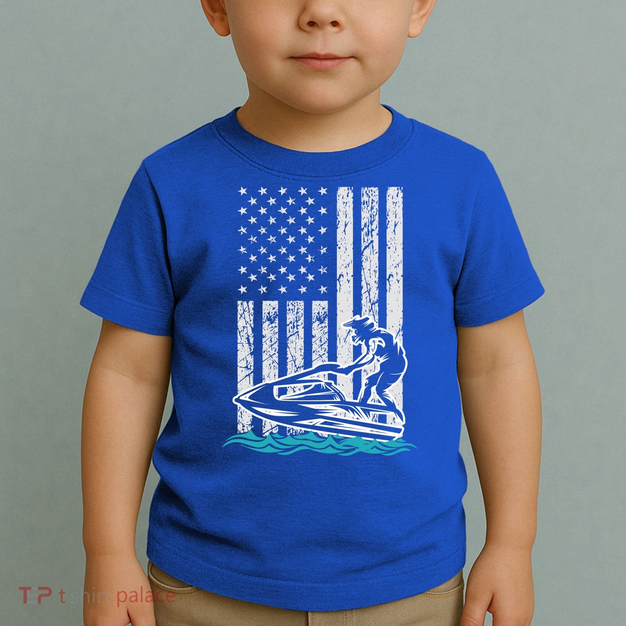 Jet Skiing Water Ski Athletic Usa American Flag Gift Toddler T-Shirt