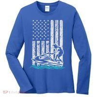 Jet Skiing Water Ski Athletic Usa American Flag Gift Women's Long Sleeve Shirt thumb 0