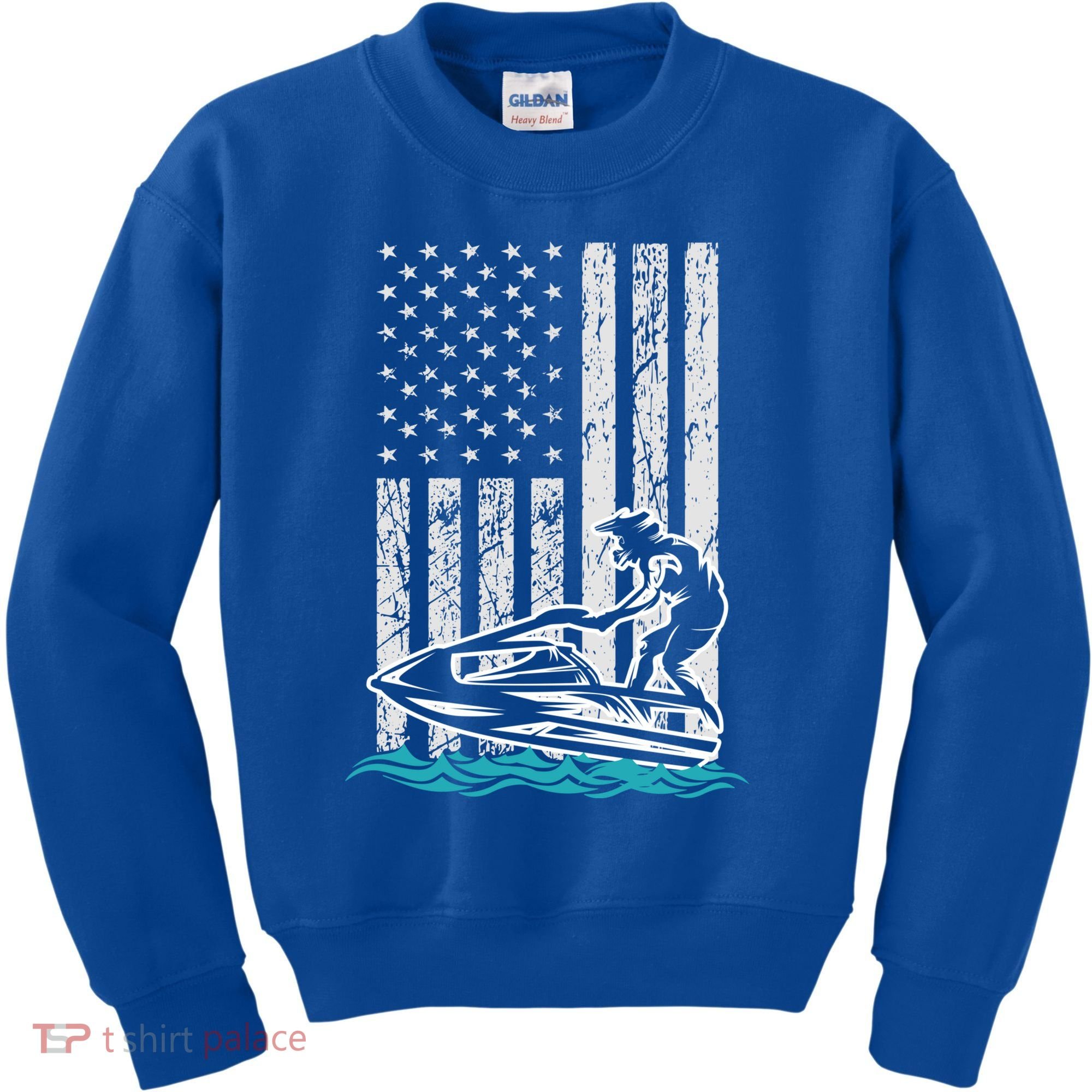 Jet Skiing Water Ski Athletic Usa American Flag Gift Kids Sweatshirt