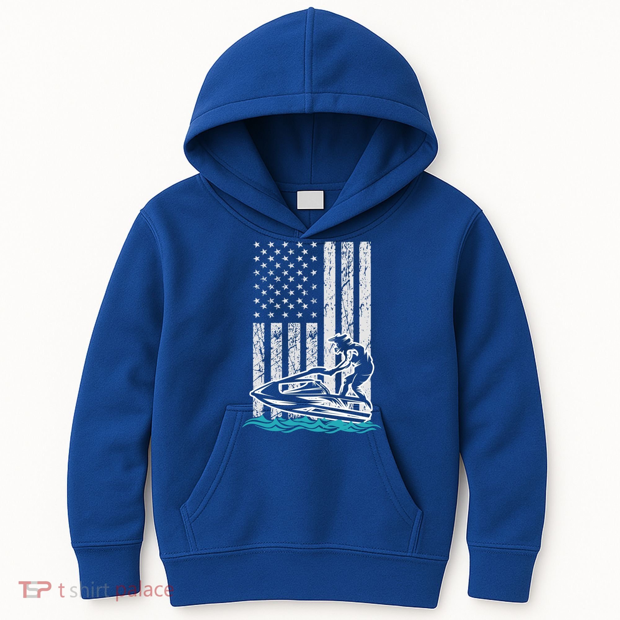 Jet Skiing Water Ski Athletic Usa American Flag Gift Kids Hoodie