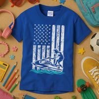 Jet Skiing Water Ski Athletic Usa American Flag Gift Kids T-Shirt thumb 3