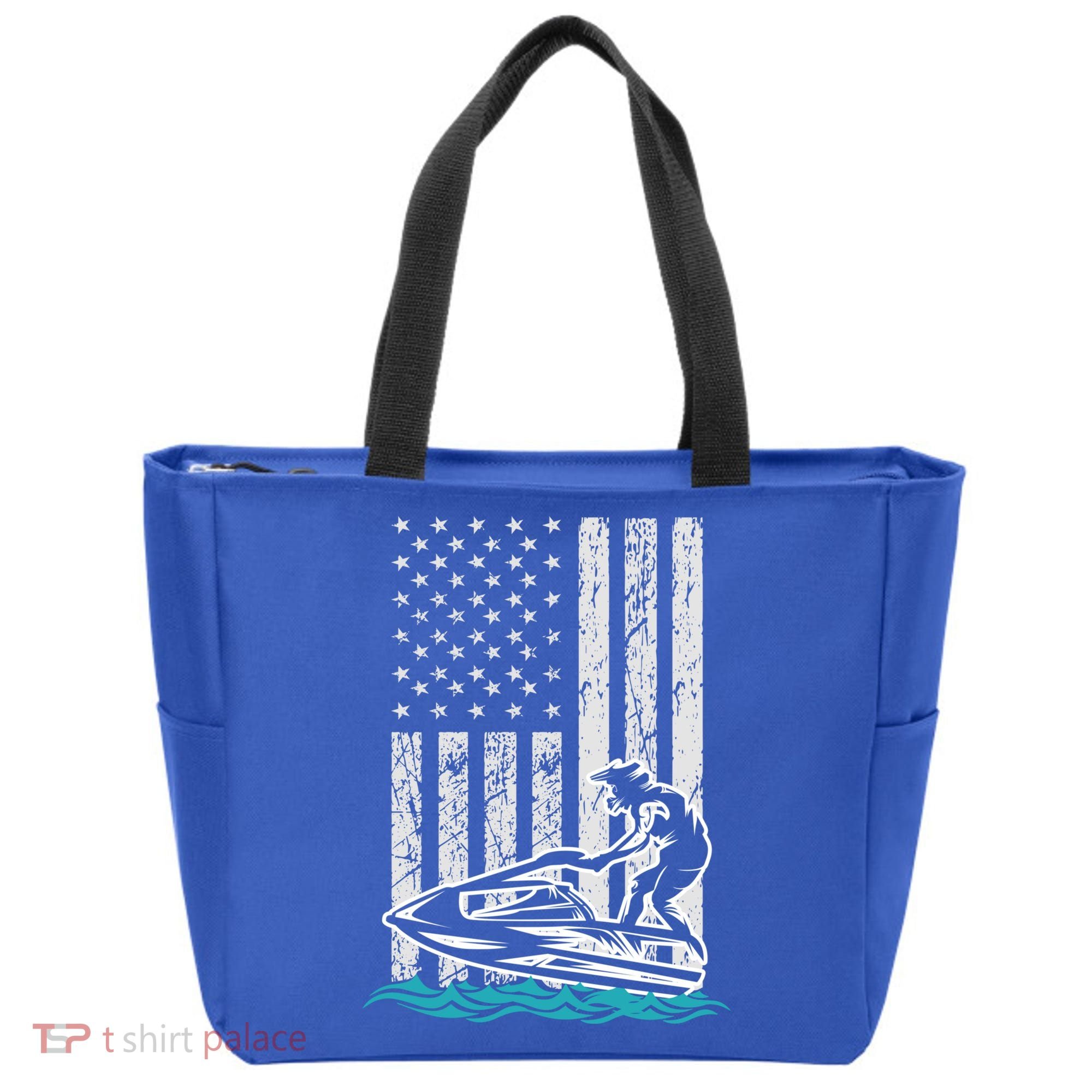 Jet Skiing Water Ski Athletic Usa American Flag Gift Tote Bag