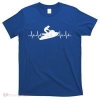 Jet Ski Water Skier Heartbeat Stand Up Racing Jet Ski Lover Gift T-Shirt thumb 0
