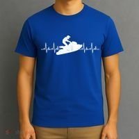 Jet Ski Water Skier Heartbeat Stand Up Racing Jet Ski Lover Gift T-Shirt thumb 3