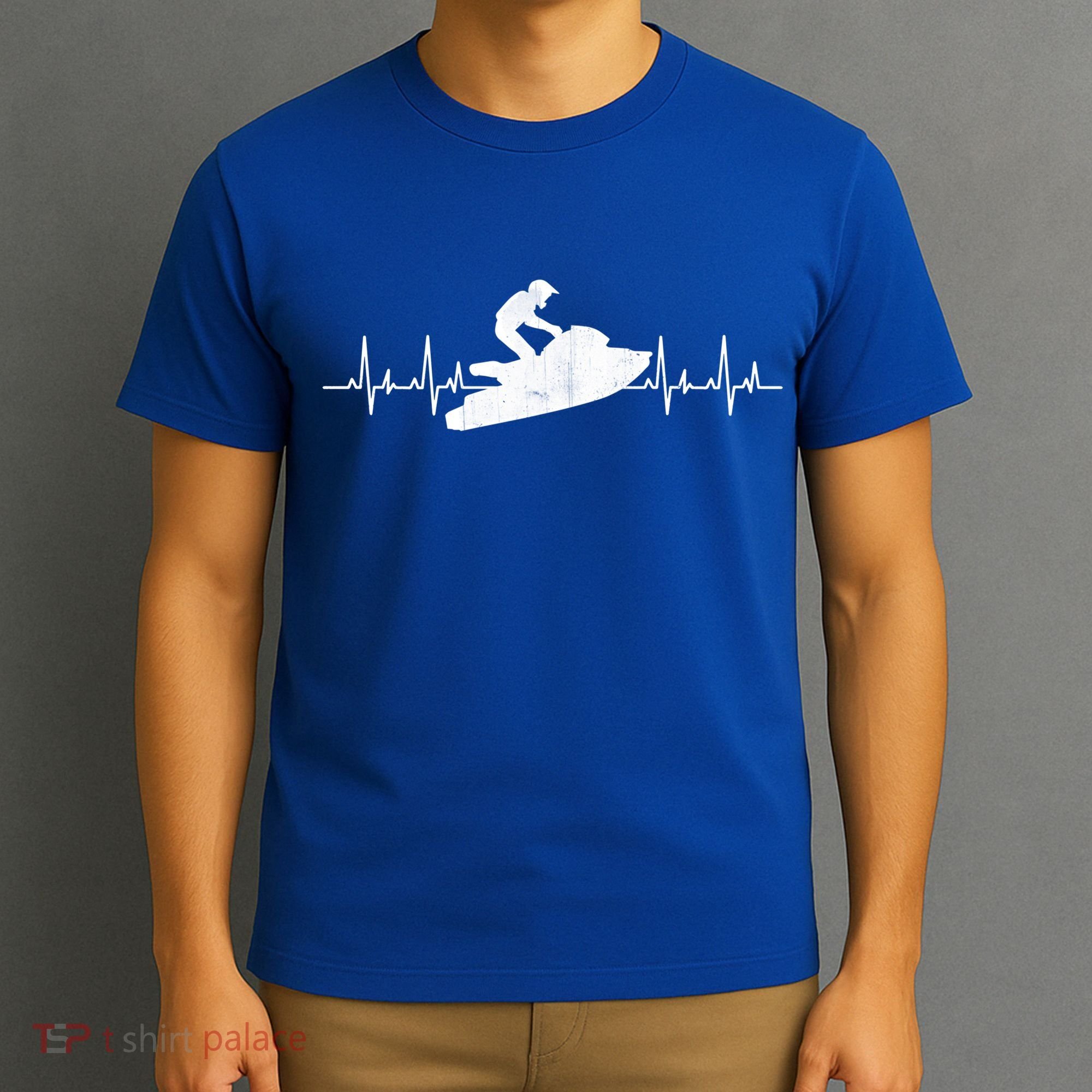 Jet Ski Water Skier Heartbeat Stand Up Racing Jet Ski Lover Gift T-Shirt
