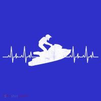 Jet Ski Water Skier Heartbeat Stand Up Racing Jet Ski Lover Gift T-Shirt thumb 7