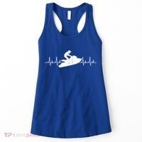 Jet Ski Water Skier Heartbeat Stand Up Racing Jet Ski Lover Gift Women's Tank Top thumb 0