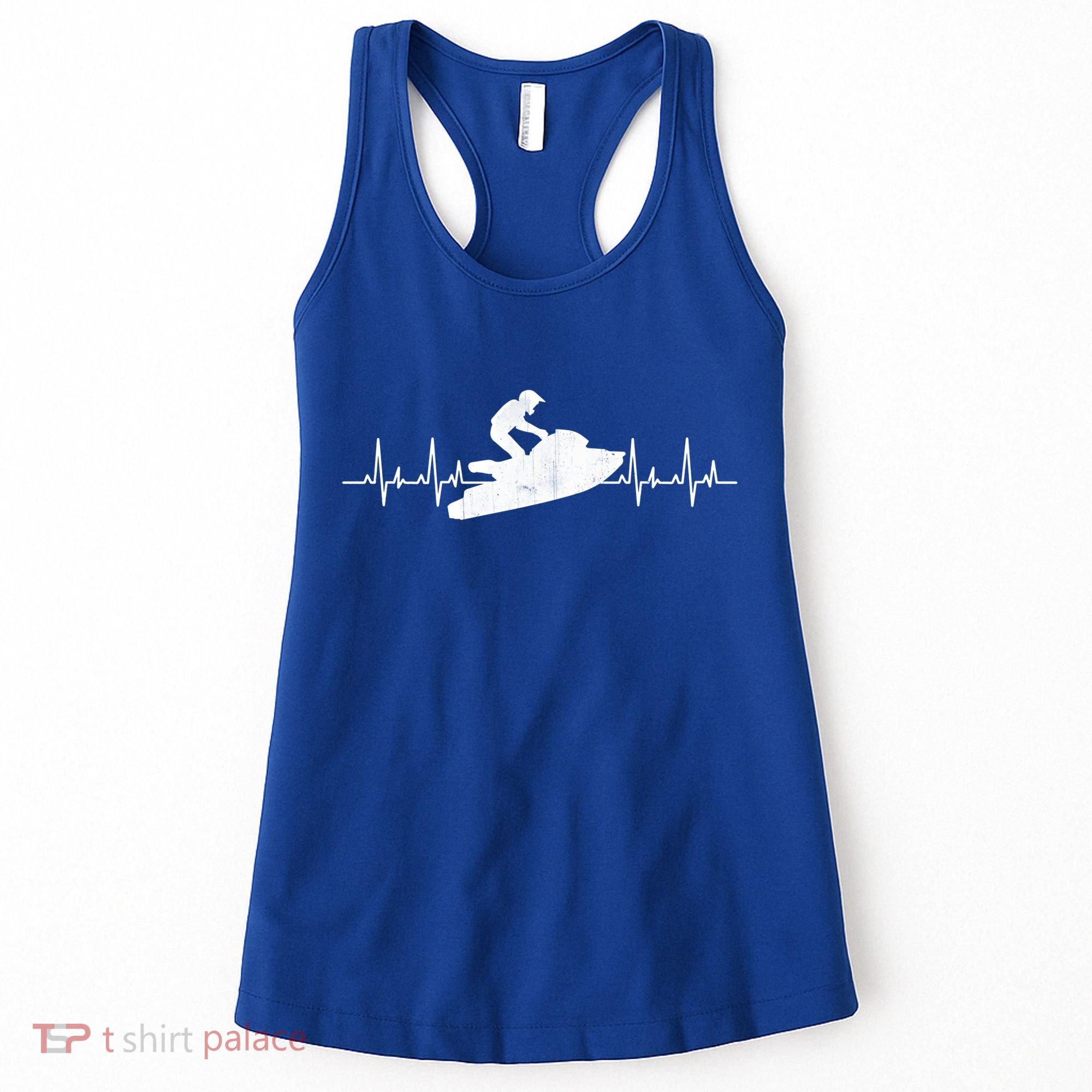 Jet Ski Water Skier Heartbeat Stand Up Racing Jet Ski Lover Gift Women's Tank Top