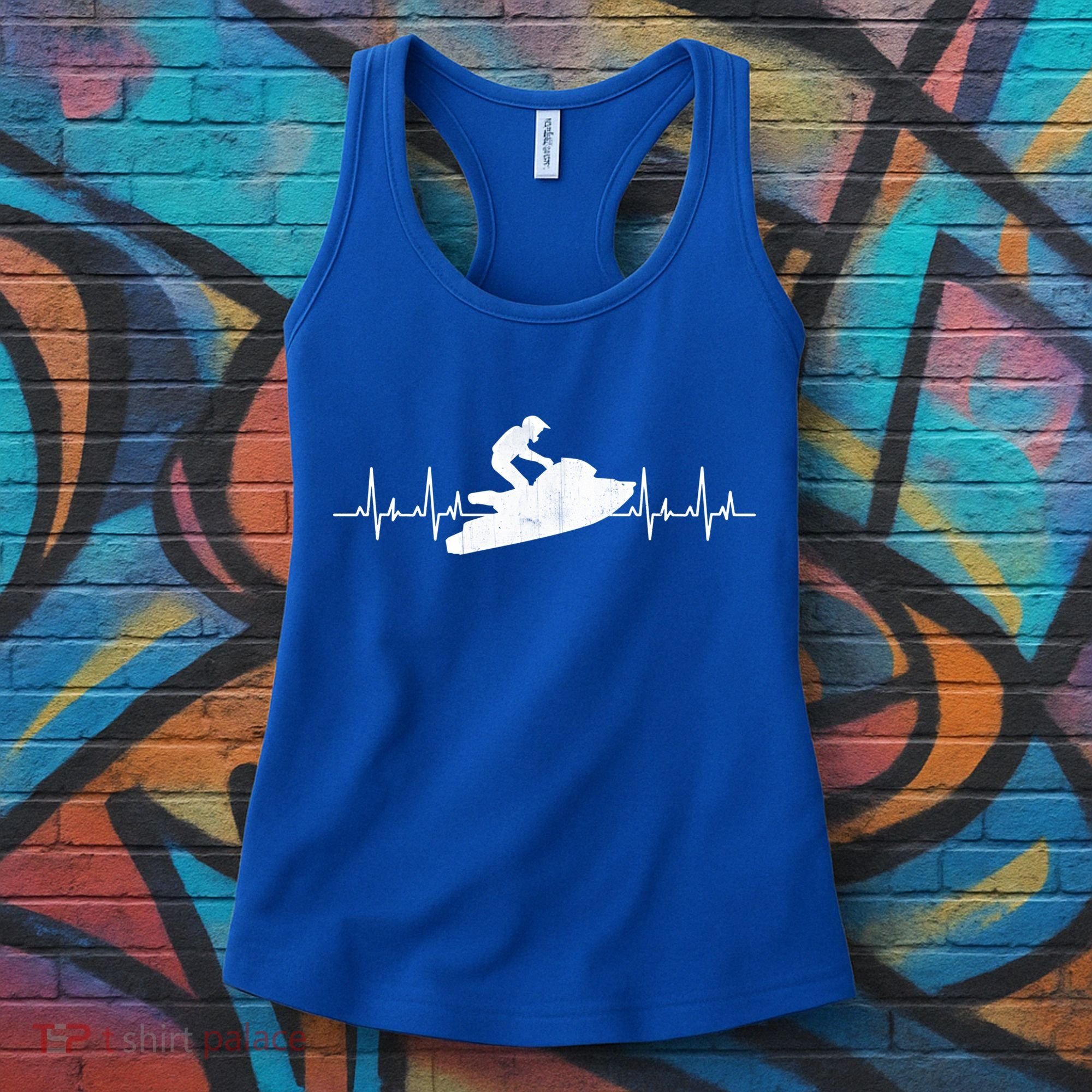 Jet Ski Water Skier Heartbeat Stand Up Racing Jet Ski Lover Gift Women's Tank Top