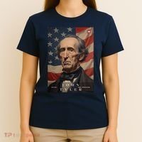 John Tyler 10th President Of The United States Portrait T-Shirt thumb 4