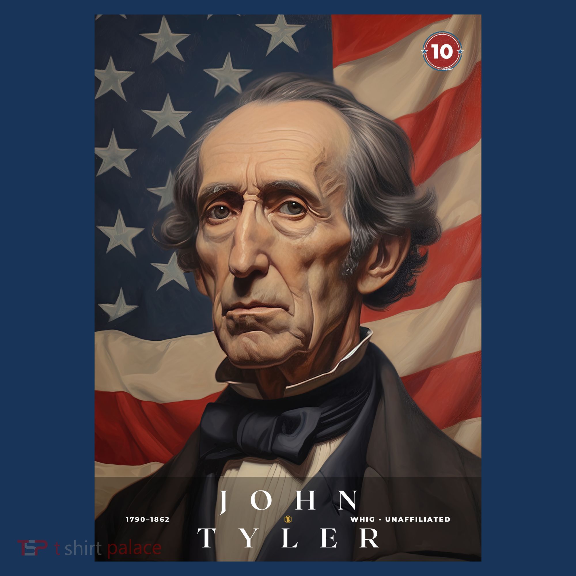 John Tyler 10th President Of The United States Portrait T-Shirt