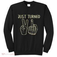 Just Turned 21 Years Old Funny 21st Birthday Party Sweatshirt thumb 0