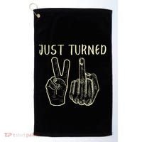 Just Turned 21 Years Old Funny 21st Birthday Party Golf Towel thumb 0