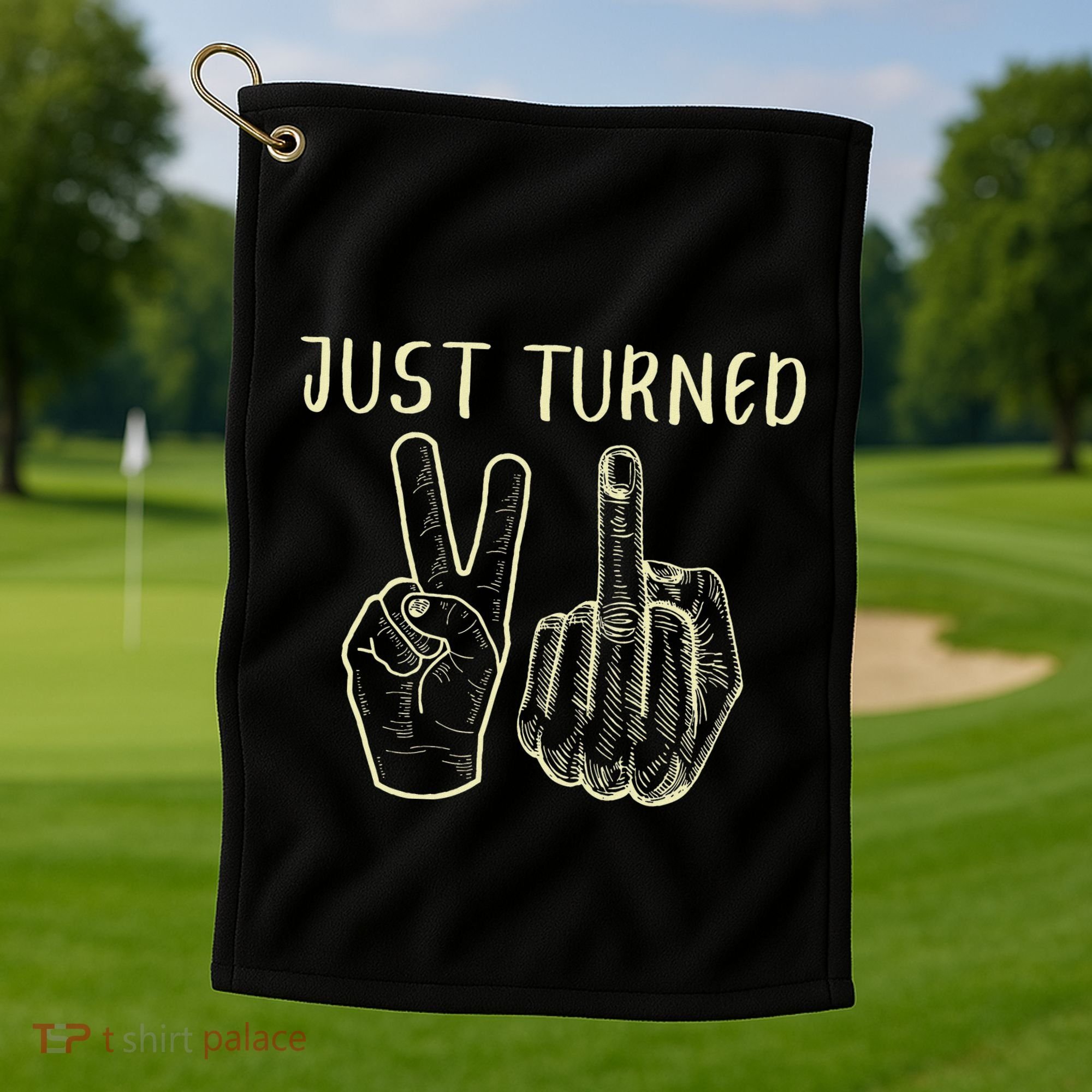 Just Turned 21 Years Old Funny 21st Birthday Party Golf Towel