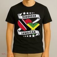 Jamaican Trinidad and half Jamaican flag  T-Shirt thumb 3