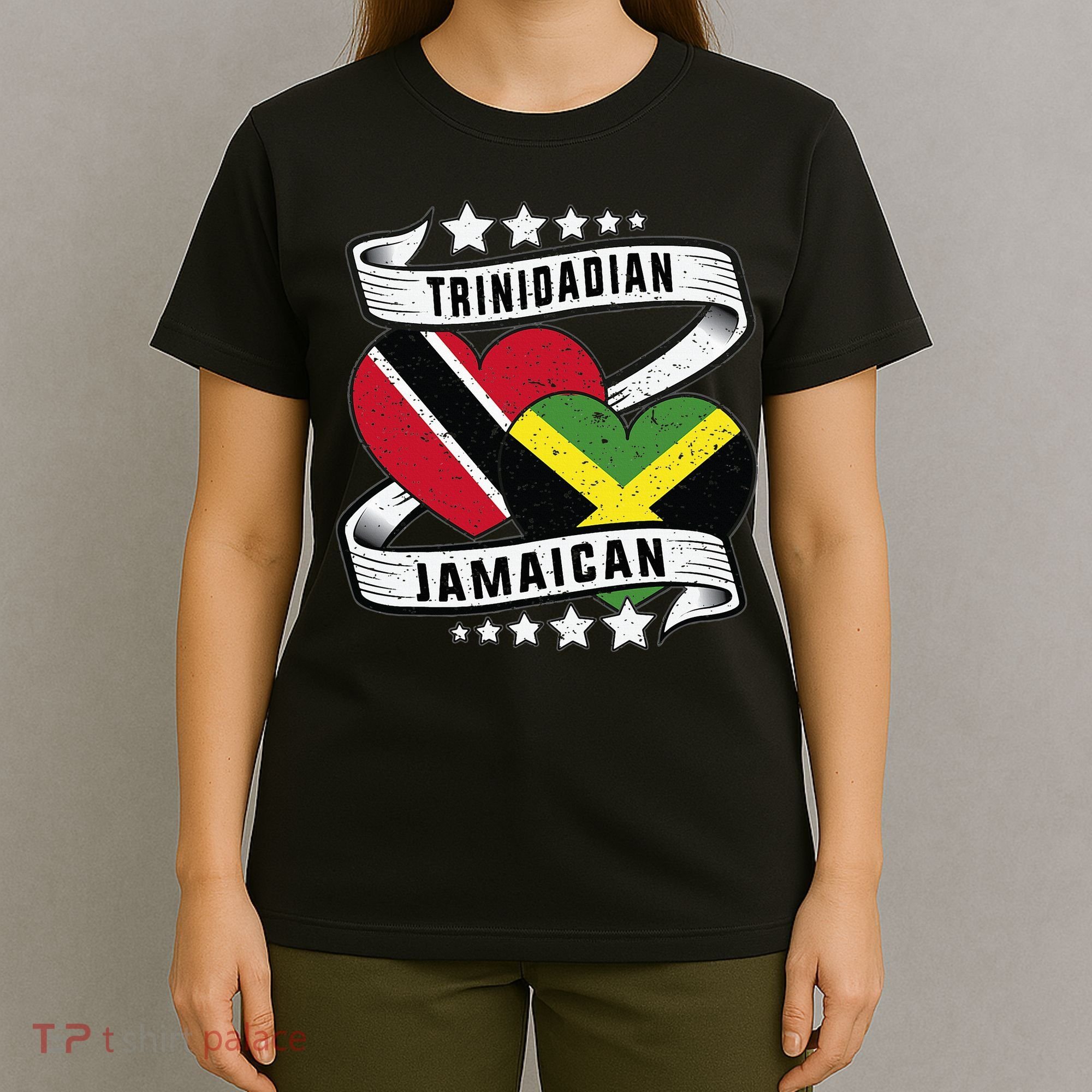 Jamaican Trinidad and half Jamaican flag  T-Shirt