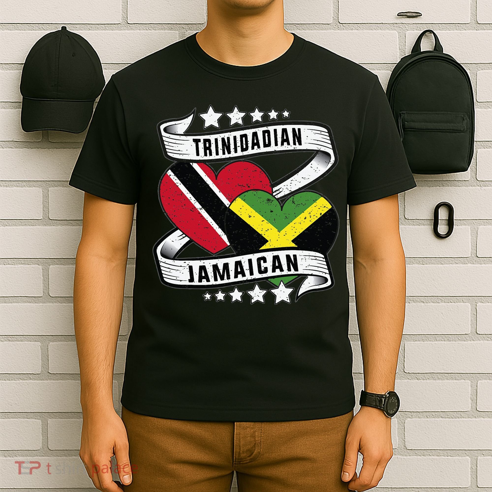 Jamaican Trinidad and half Jamaican flag  T-Shirt