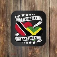 Jamaican Trinidad and half Jamaican flag  Coaster thumb 0