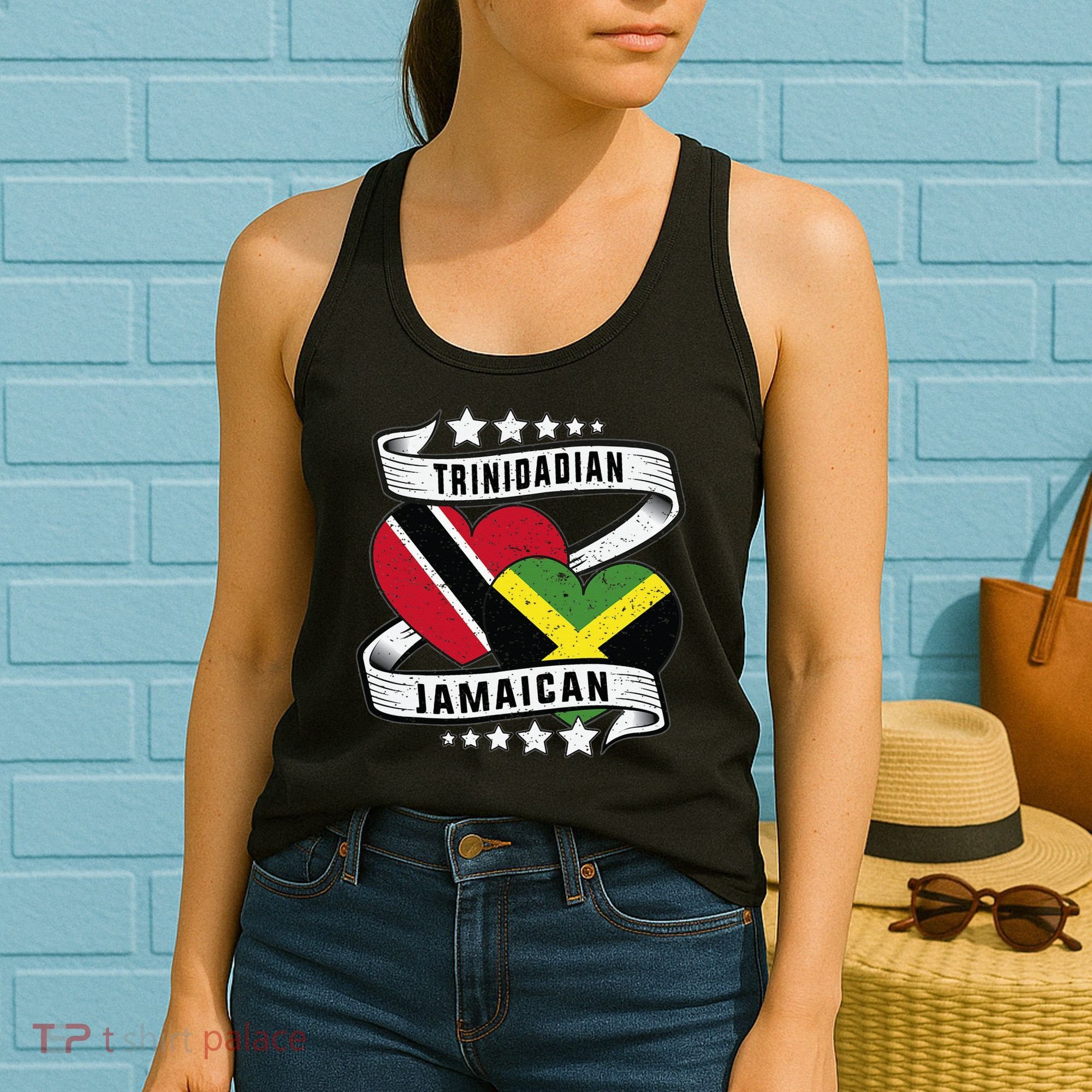 Jamaican Trinidad and half Jamaican flag  Women's Tank Top