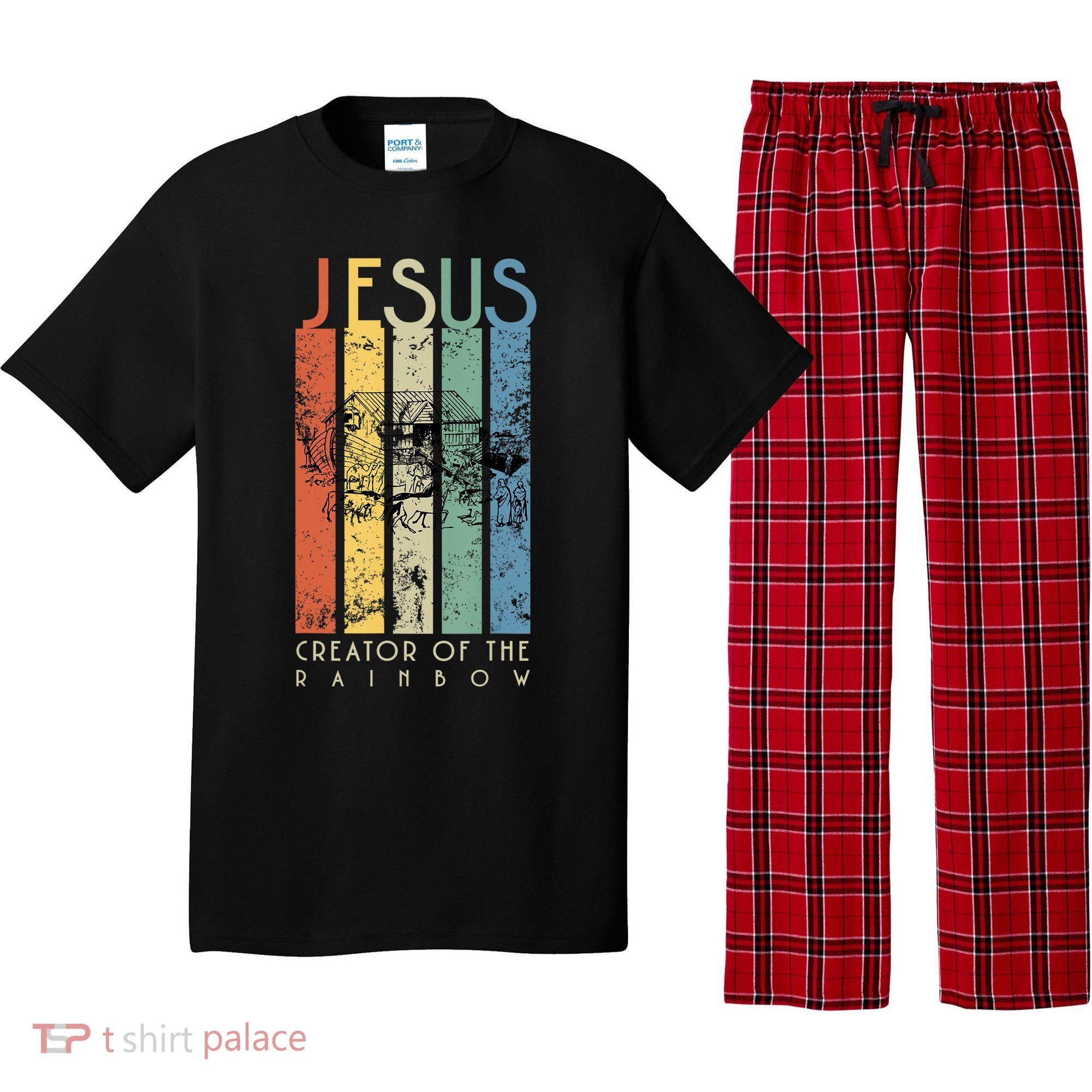 Jesus The Creator Of The Rainbow (Noah And The Ark) Pajama Set