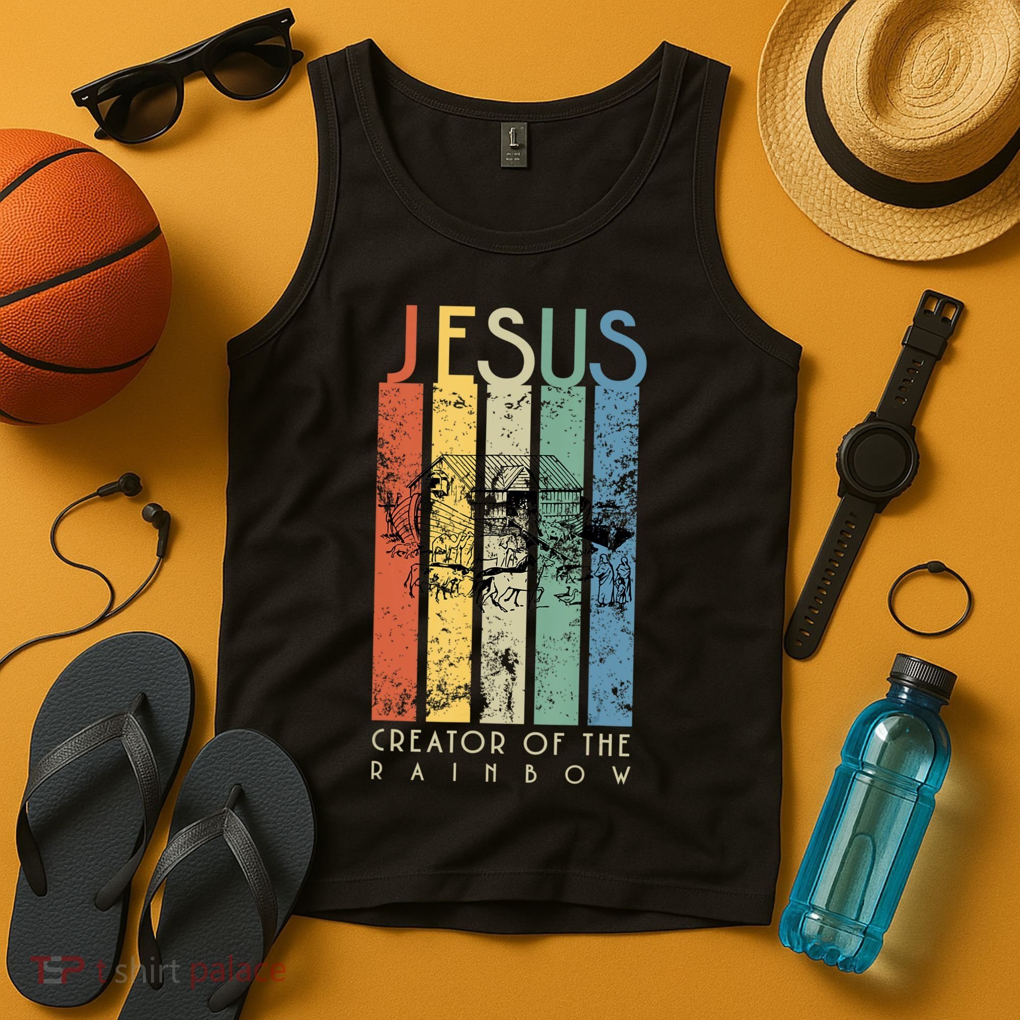Jesus The Creator Of The Rainbow (Noah And The Ark) Tank Top